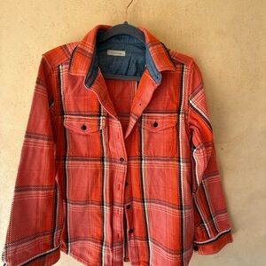 Outerknown Red Utility Jacket with Classic Plaid Design
